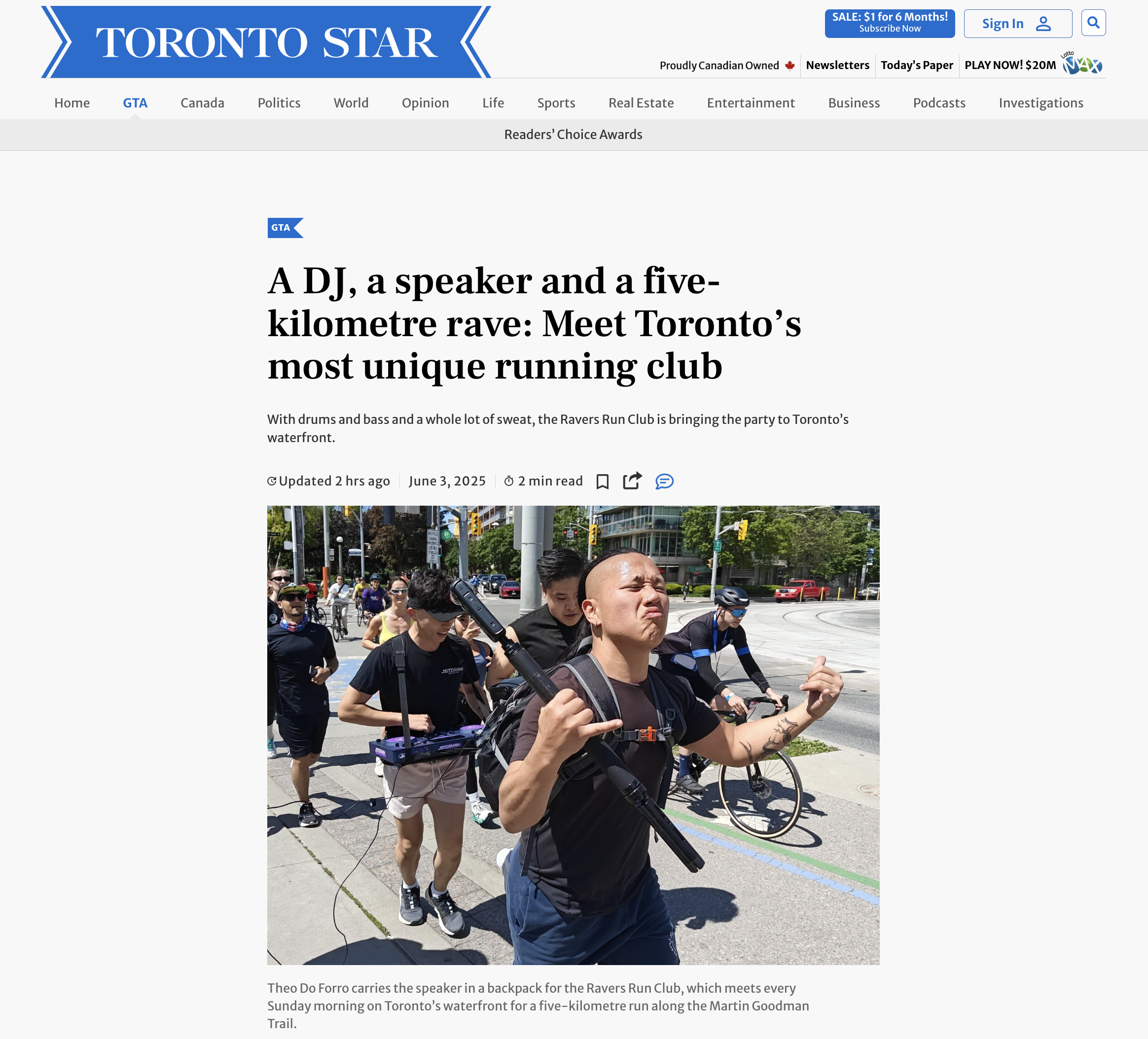 Toronto Star - Ravers Run Club